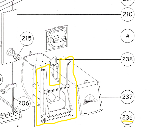 Marco de bajada y monedero maquina NB 