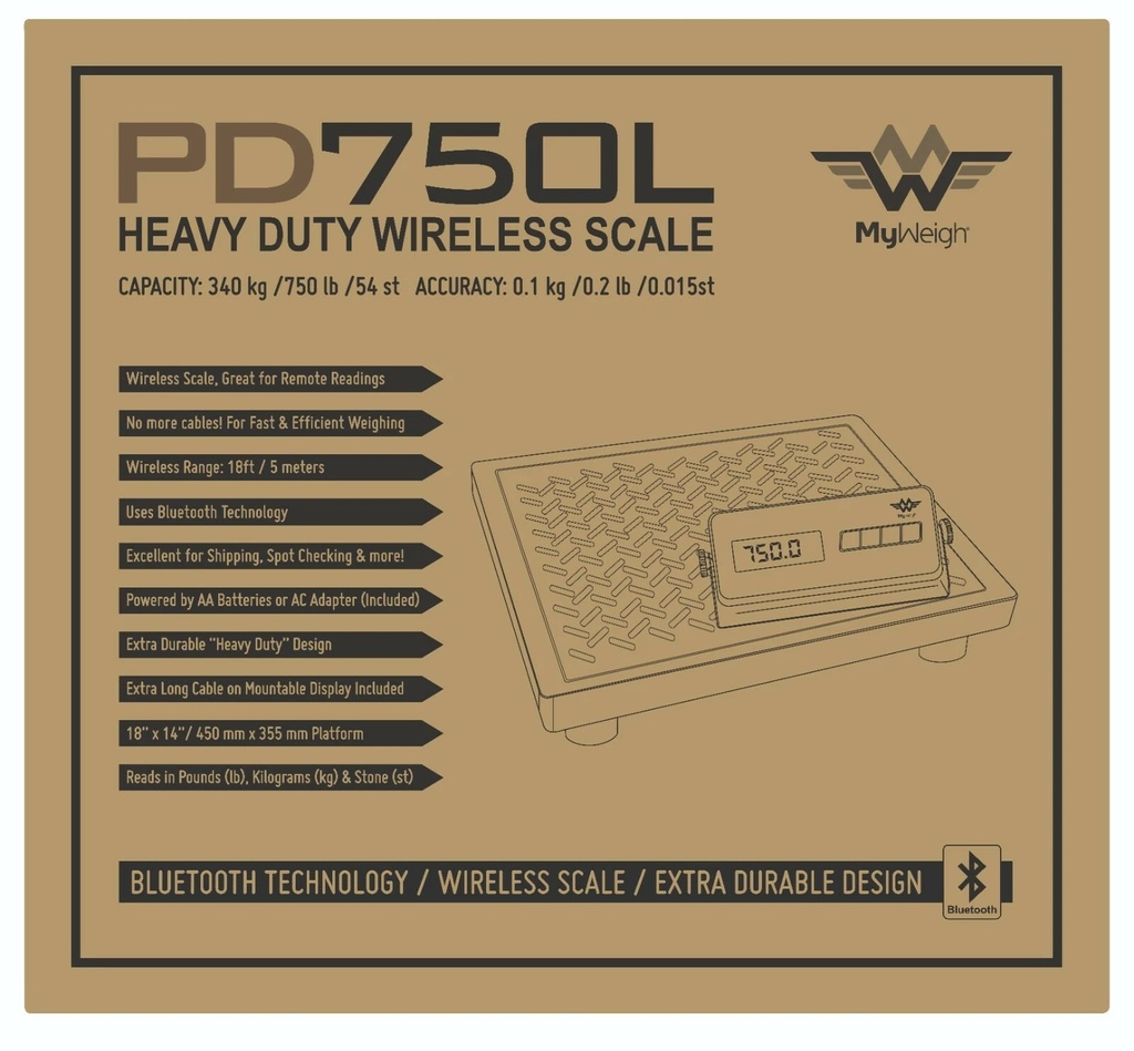 Báscula My Weigh PD750L 750lb x 0.2 lb