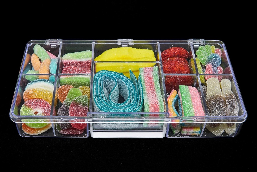 Rectangular TRICMIX con 300g de gomitas ácidas