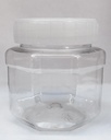 Bote PET Octagonal 125mL, tapa y sello 