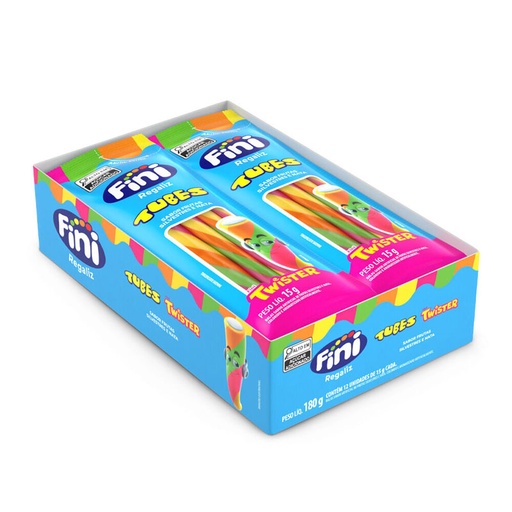 [GOMB103] TUBES AZEDINHOS TWISTER - FINI Display 12 uds