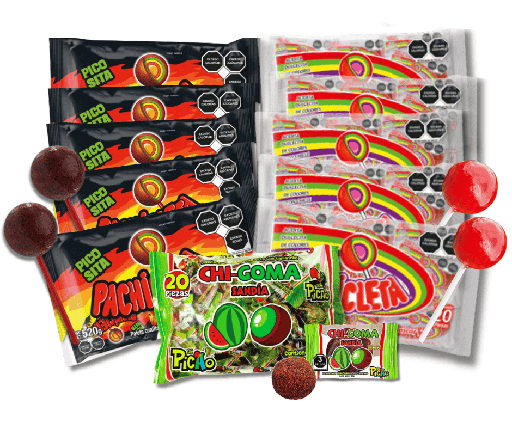 PROMO: 5 bolsas de Pachicleta Normal + 5 de Fuego + 1 de Chi-Goma (escoge el sabor)