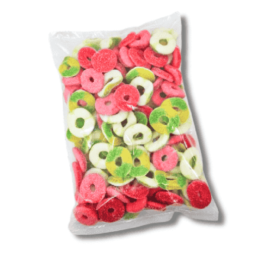 [GOMU050] Aros Verdes y Rojos (Fresa y Manzana) 1kg